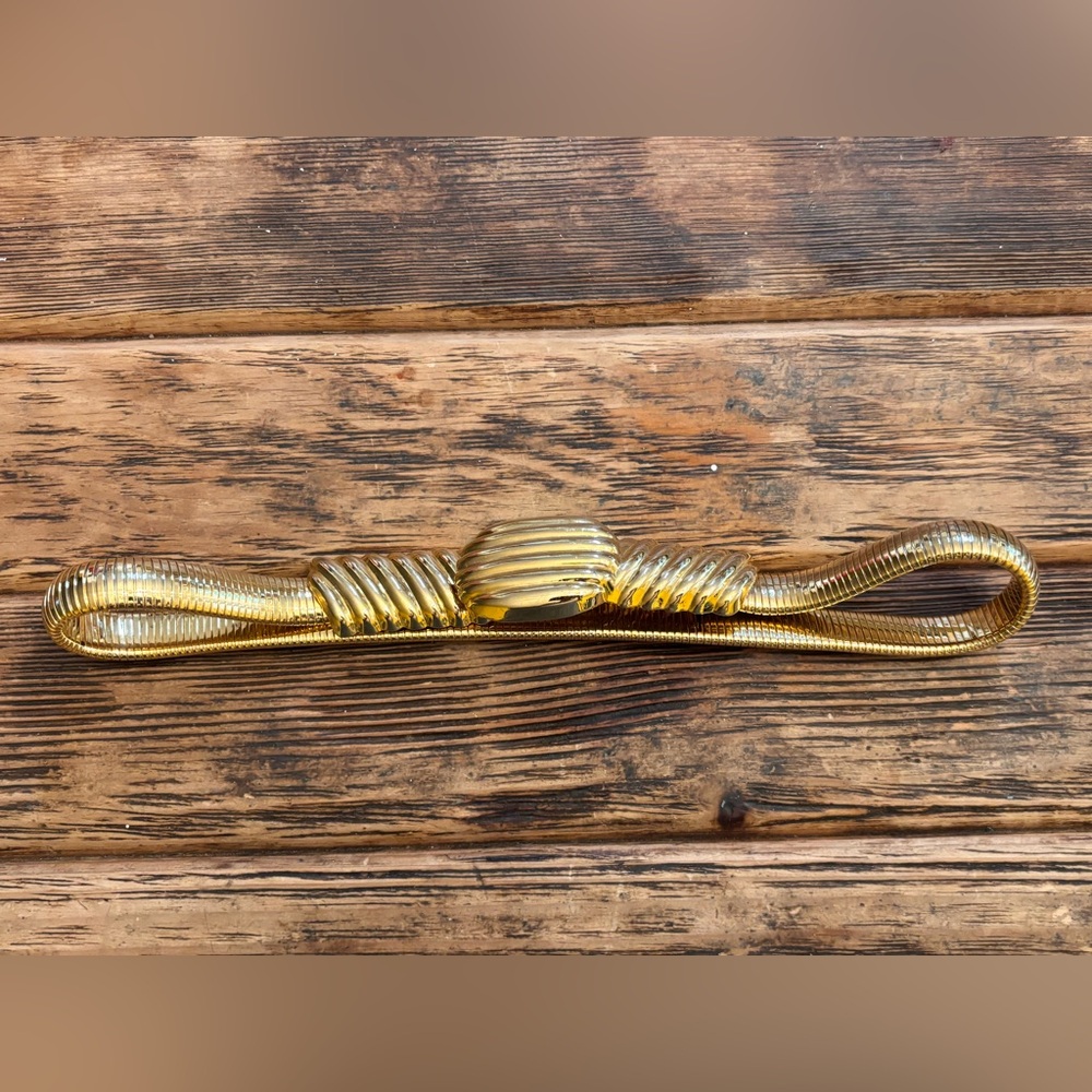 Nan Lewis vintage Gold Twist Detail Women's Stretch Belt